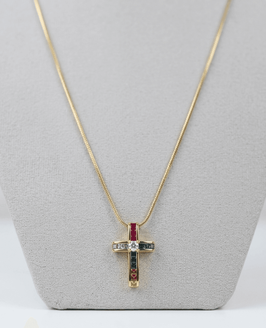 Rainbow Cross Necklace